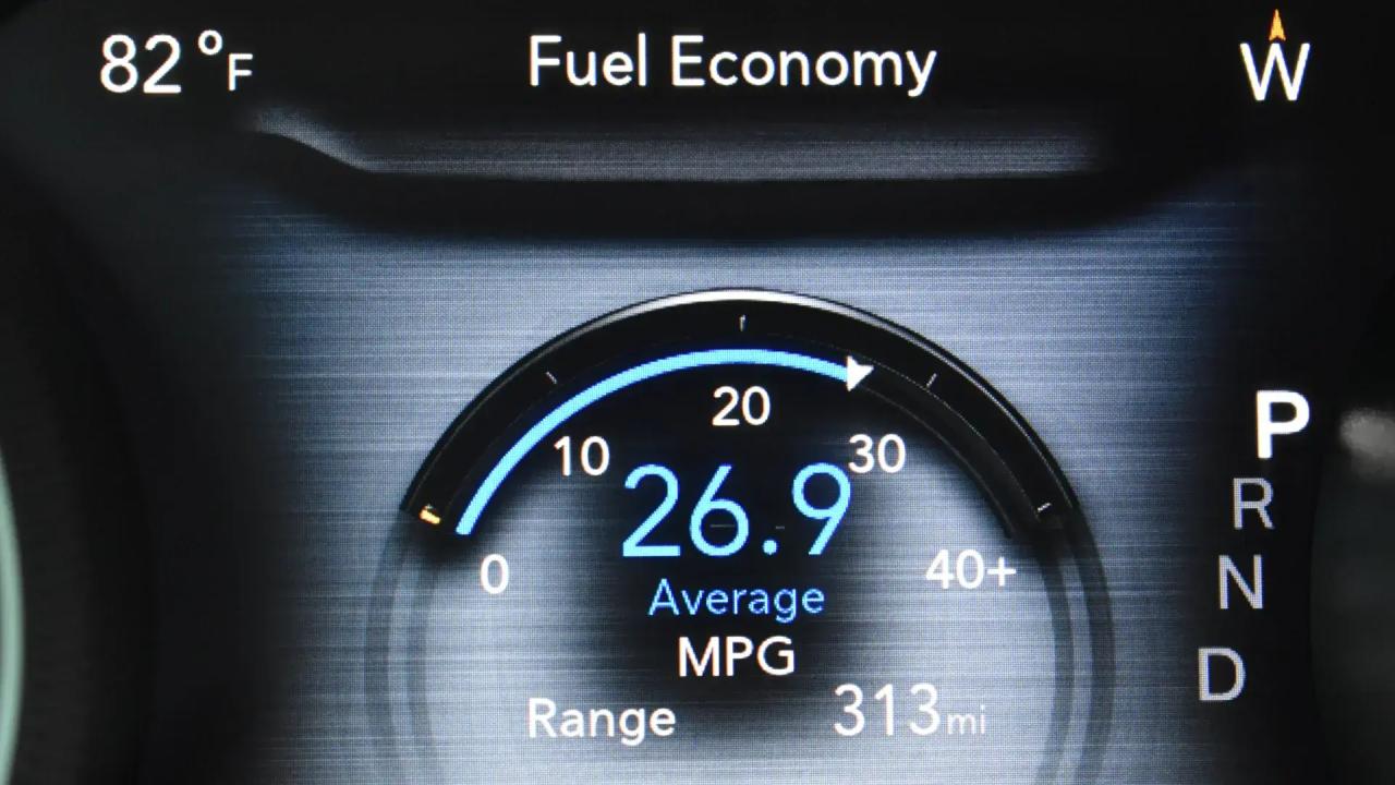 Close-up of a trip odometer