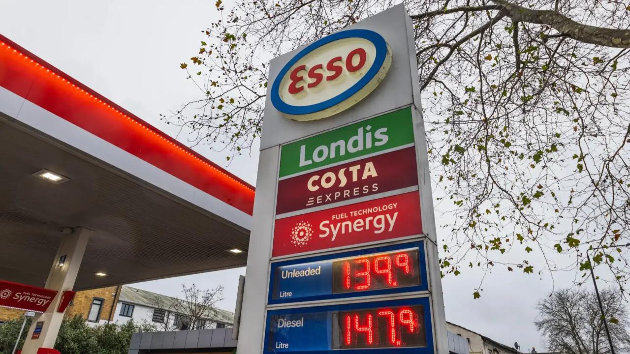Esso petrol station forecourt board