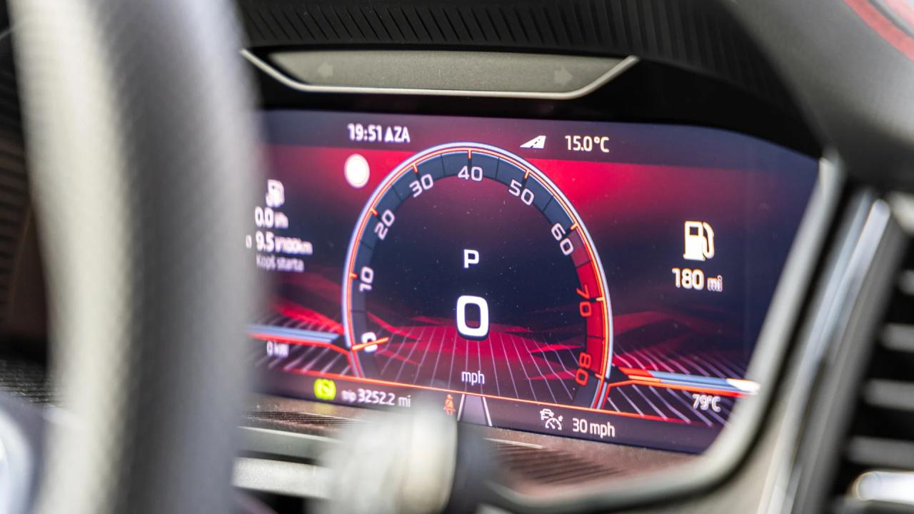 Close-up of a cars dashboard
