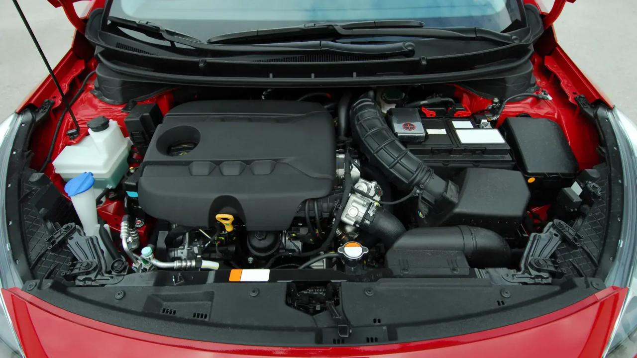 Close-up of a car's engine