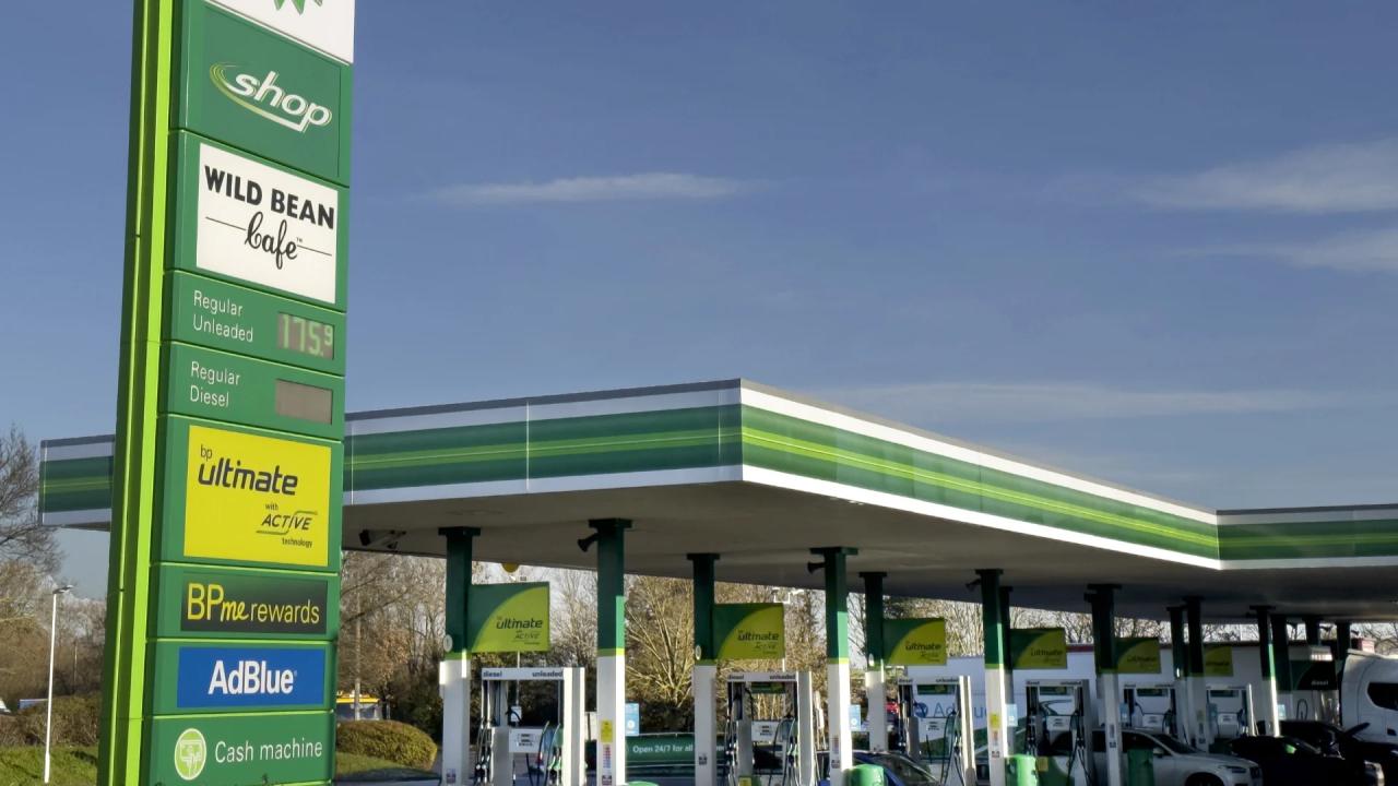 BP petrol station in Strensham